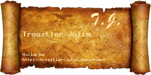 Trosztler Júlia névjegykártya